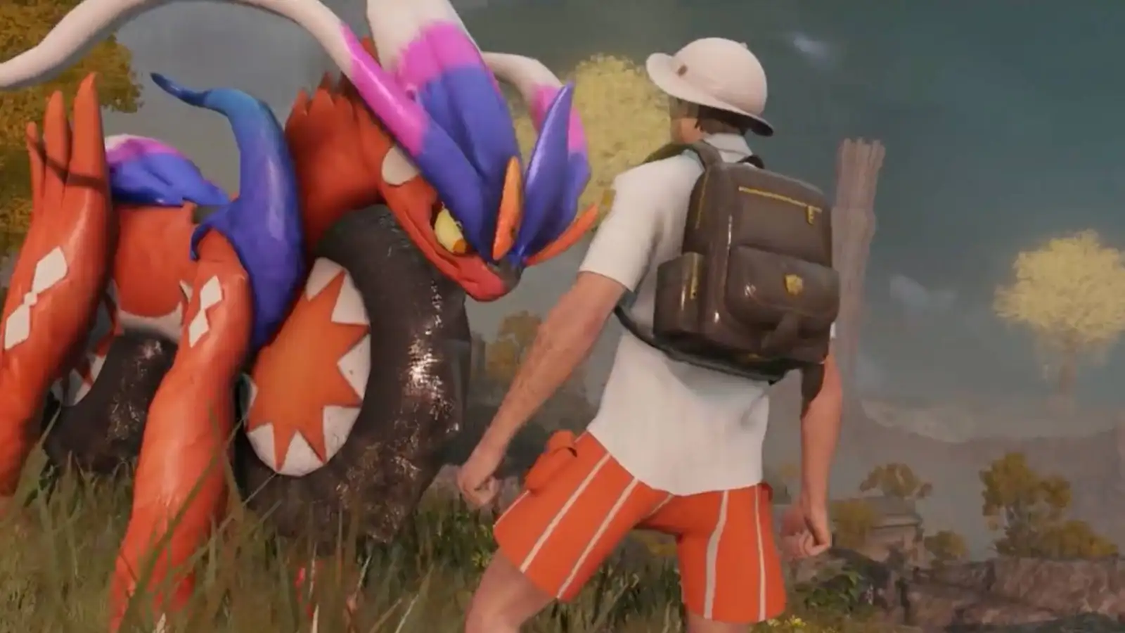 Player character facing Koraidon