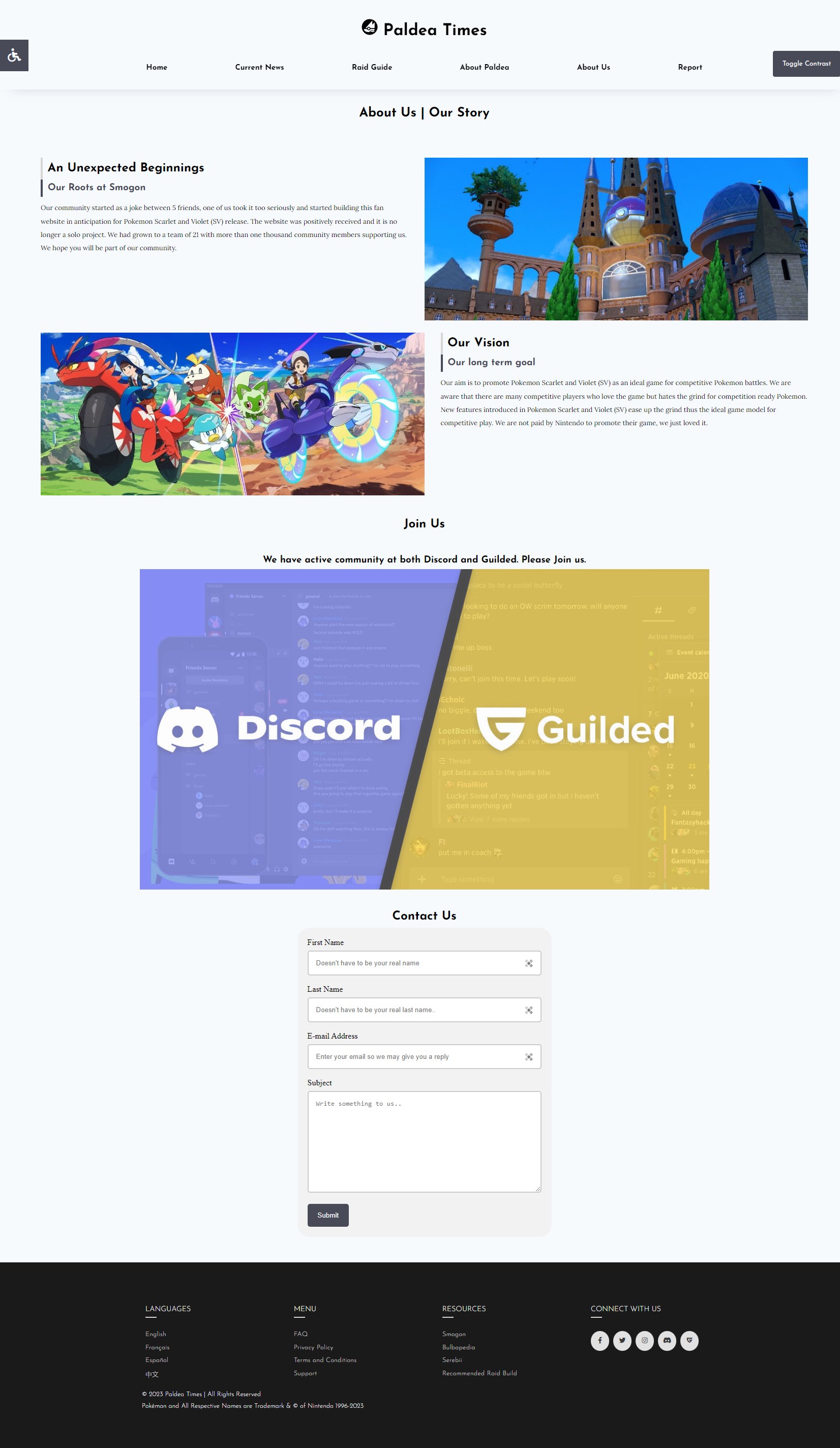 About Us mockup for desktop